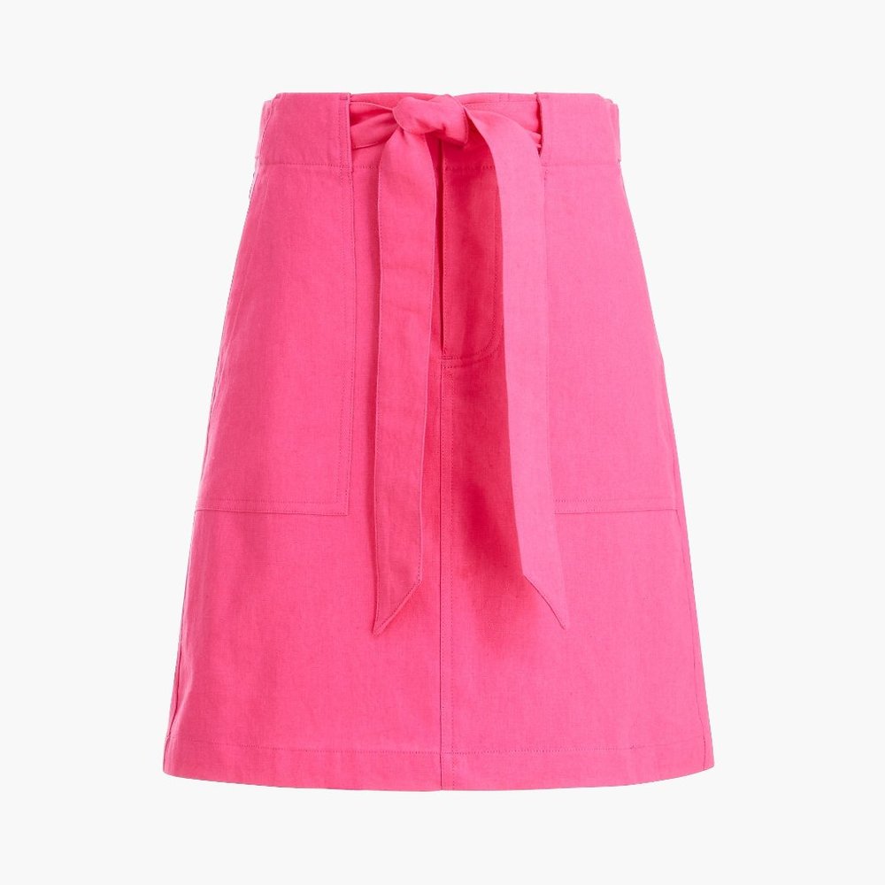 J. Crew Linen-Cotton Utility Skirt Pink Size 4